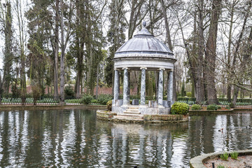 Fototapeta premium Greek style temple, heritage of humanity, gardens of the island