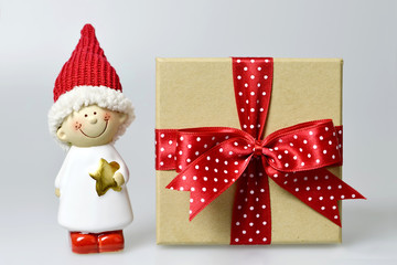 Christmas gift and little Christmas elf 