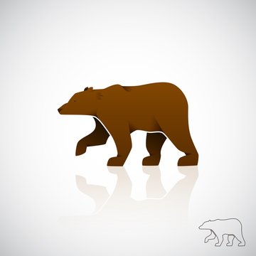 Abstract logo brown bear. Vector illustration.
