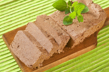Sliced chocolate halva