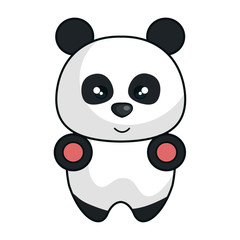cute bear panda animal kawaii style vector illustration design