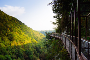 Beautiful landscapes with bridge in Georgia, Europe.