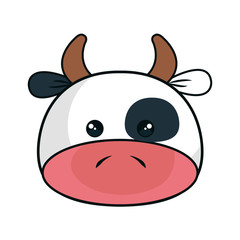 cute cow animal kawaii style vector illustration design