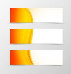 Naklejka premium Set of header banner wavy design