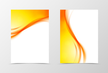 Naklejka premium Front and back dynamic wave flyer template design