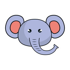 cute elephant animal kawaii style vector illustration design
