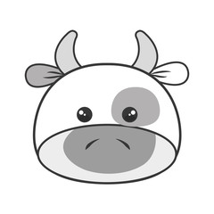 cute cow animal kawaii style vector illustration design