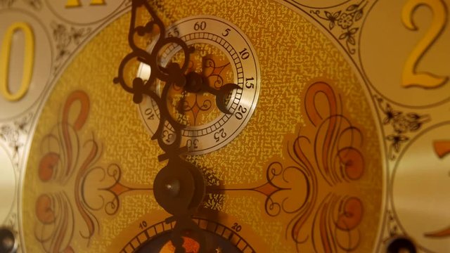 Cool old grandfather clock face in living room