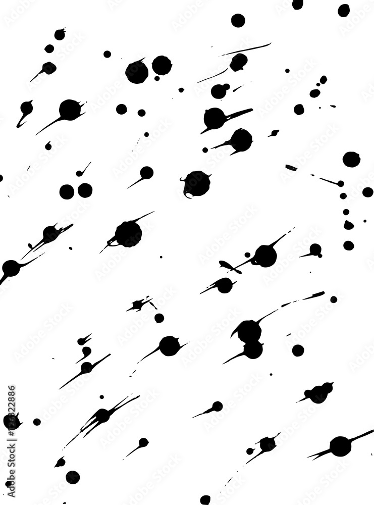 Aufkleber vector black ink drops and splatters texture. dynamic lines from drops.