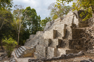 Fototapeta na wymiar Ruins of the ancient Mayan city of Balamku, Mexico