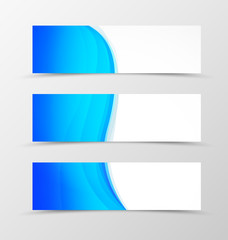 Naklejka premium Set of header banner wave design