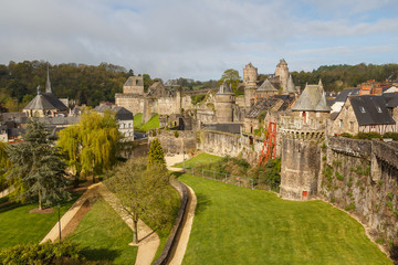 Fototapeta na wymiar Medieval castle of Fougeres, France
