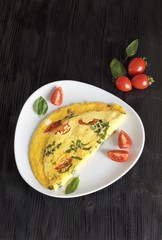 Tomato - basil omelette                     