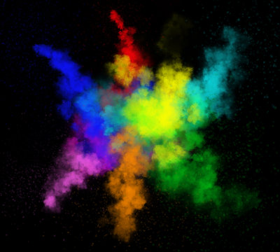 Abstract colorful smoke background. Graphic design. Freeze motion.