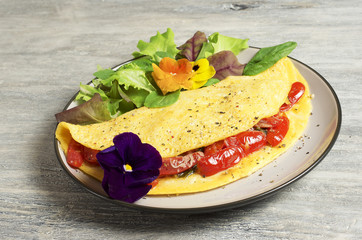 Spinach and Tomato omelette