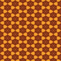 Orange and brown honey colored floral seamless pattern design