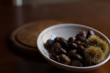 pile of chestnuts