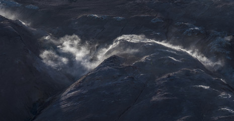 Fumaroles on Mountainside, Iceland