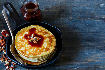 Stack of american pancakes
