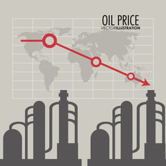 Factory buildings icon. Oil price industry fuel production and gasoline theme. Isolated design. Vector illustration