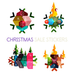 Modern paper Christmas stickers