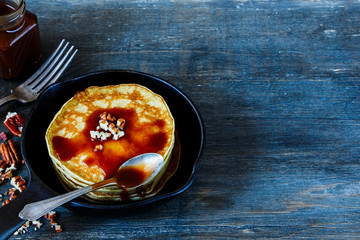 Stack of american pancakes