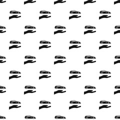 Palm and car pattern. Simple illustration of palm and car vector pattern for web