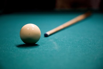 Cue Ball on Pool Table