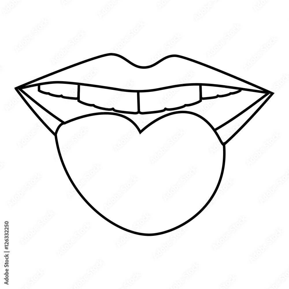 Wall mural Smiling mouth icon. Outline illustration of smiling mouth vector icon for web design - Wall murals