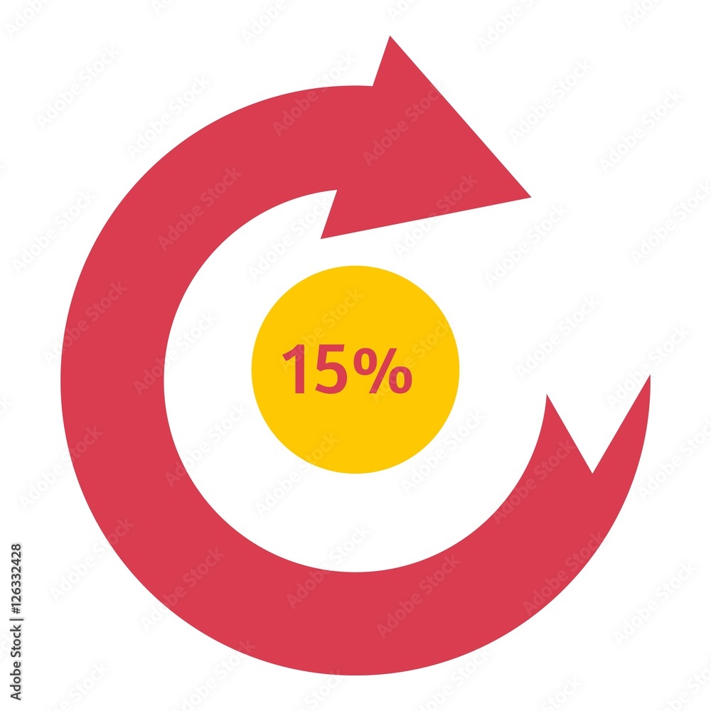 Aufkleber loading circle 15 percent icon. flat illustration of web preloader vector icon for web design