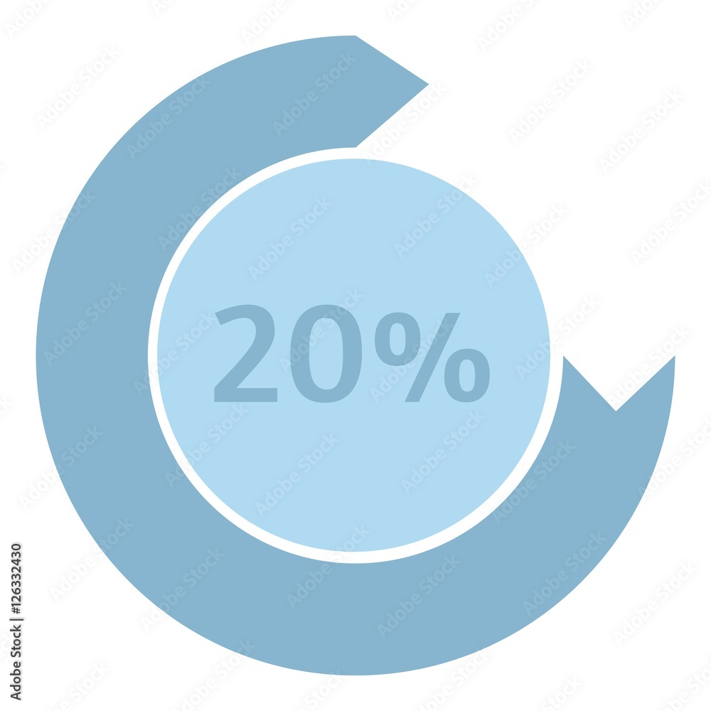 Poster loading circle 20 percent icon. flat illustration of web preloader vector icon for web design