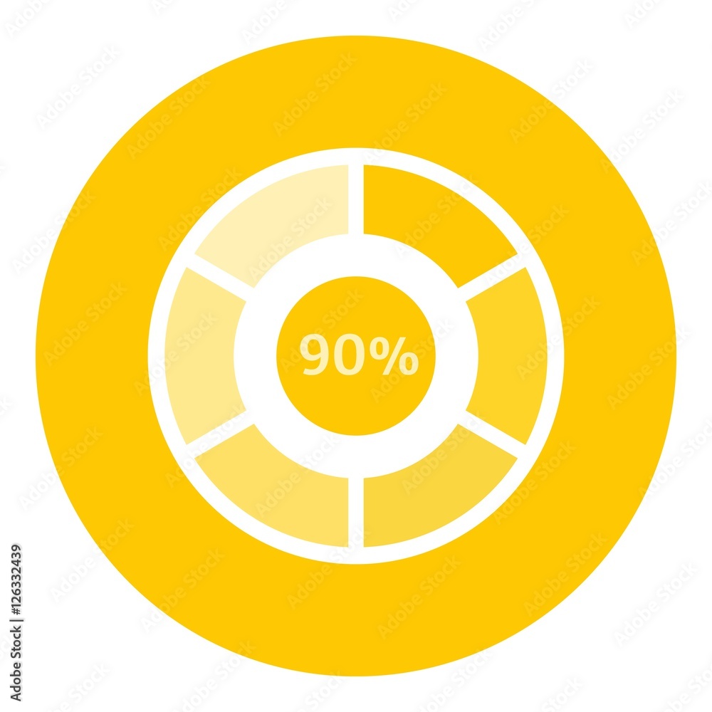Aufkleber web preloader 90 percent icon. flat illustration of web preloader vector icon for web design