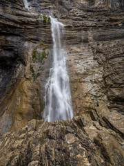 Waterfall in a rugged cliff