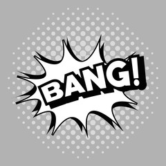 Bubble pop art of bang icon. Comic communication retro and expression theme. Vector illustration