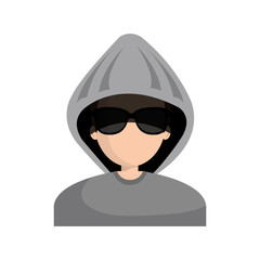 Obraz na płótnie Canvas hacker character avatar icon vector illustration design