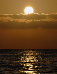 Incredibly beautiful sunset on the azure ocean