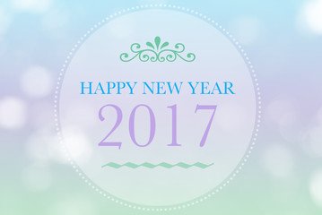 Naklejka na ściany i meble Happy New Year 2017 words on bokeh background