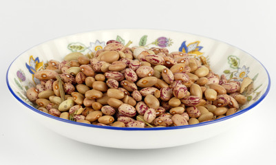 Beans in decorative plate