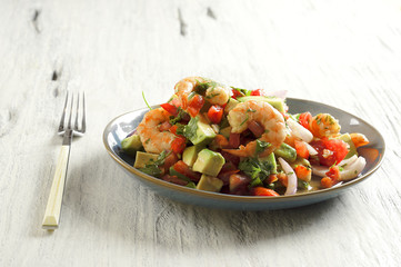 Ceviche con camarones - shrimp ceviche