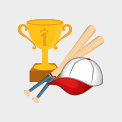 baseball cup hat bats icon vector illustration graphic design