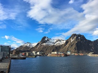 The city of Svolvaer in Nordland county, Norway.