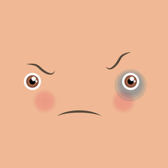 Emotion of angry and upset.