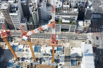 建物　高層マンション　高層ビル建築現場　イメージ　俯瞰撮影 © oka
