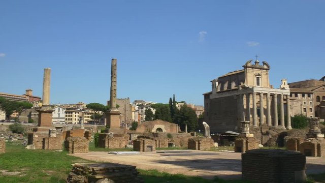 rome city famous roman forum summer day panorama 4k italy
