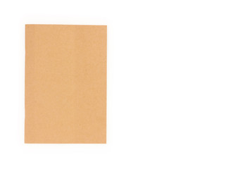 Closeup brown notebook color on white background