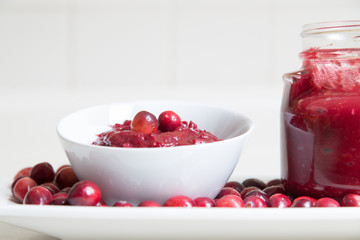 Home made Cranberry sauce with fresh berries