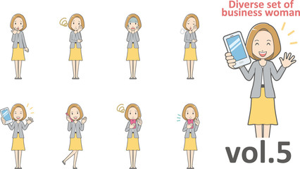 Diverse set of business woman , EPS10 vector format vol.5