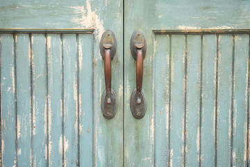 close up of old door handle