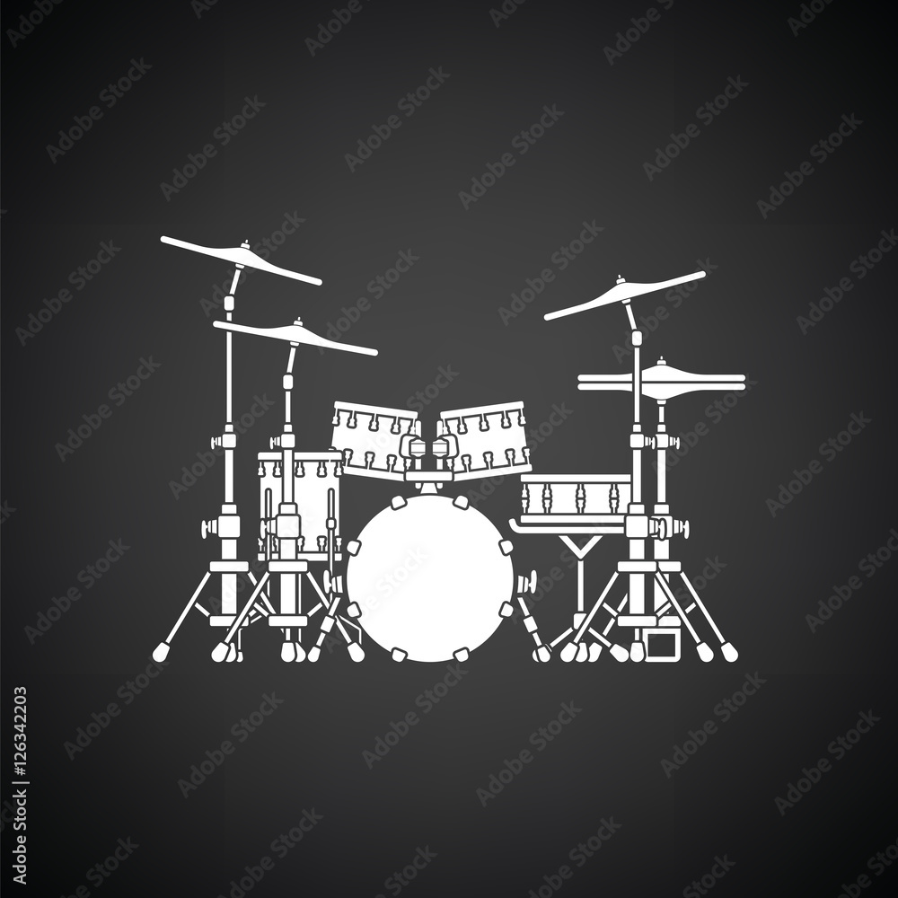 Poster drum set icon