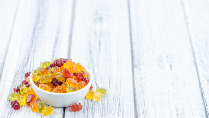 Fruity Gummy Bears (close-up shot)